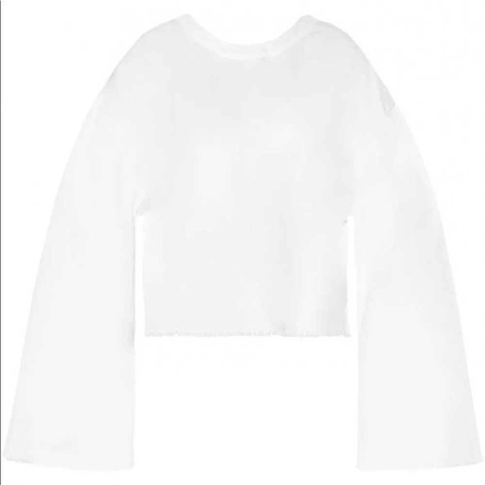 KENDALL & KYLIE JENNER cropped 
White OVERSIZED BLOUSE XS Barely Preloved